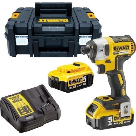 DEWALT - DCF887P2 Παλμικό Κατσαβίδι18V XR Li-Ion 2 x 5.0Ah 3 Ταχυτήτων Χωρίς Ψύκτρες Brushless