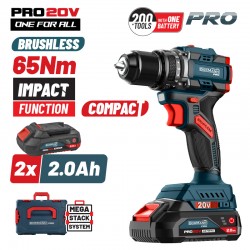 BORMANN Pro BBP5401X22CA Κρουστικό Δραπανοκατσάβιδο Compact Brushless Μπαταρίας 20V, 2x2ah